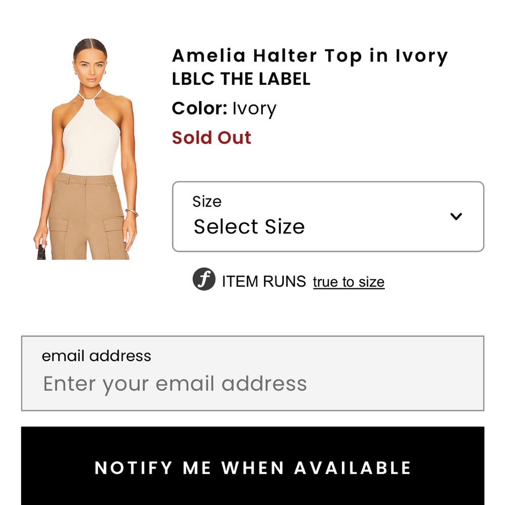 Chic Ivory Ribbed Halter Tank - Picture 6 of 6